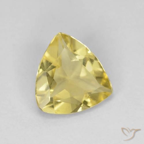 1.05 ct Yellow Beryl Stone, Natural Beryl in Trillion Facet Shape for Sale