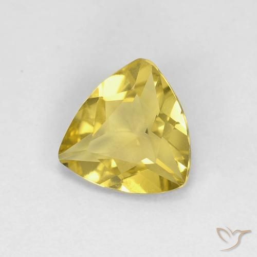 0.93 ct Yellow Beryl Stone, Natural Beryl in Trillion Facet Shape for Sale