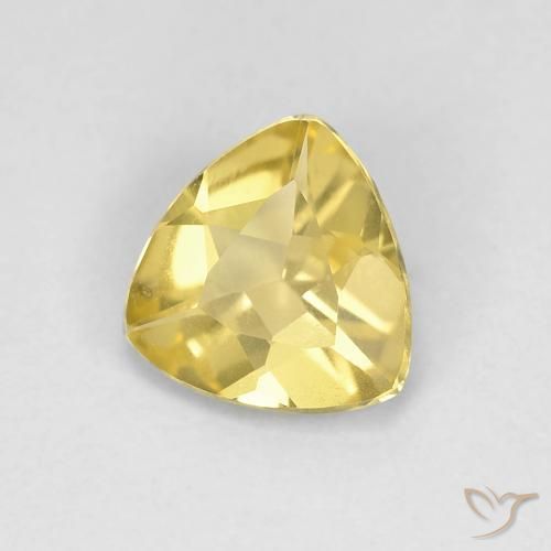 0.75 ct Yellow Beryl Stone, Natural Beryl in Trillion Facet Shape for Sale