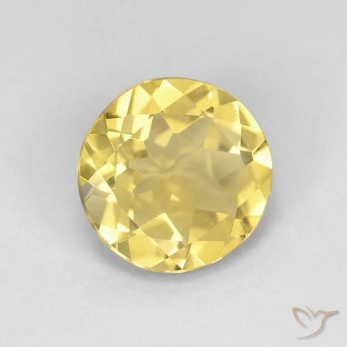 1.60 ct Yellow Beryl Stone, Natural Beryl in Round Facet Shape for Sale