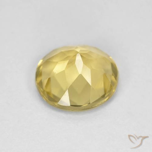 Beryl Gemstone in 8 mm (calibrated) Size for Sale, Beryl Stone in Medium Light-Yellow Color