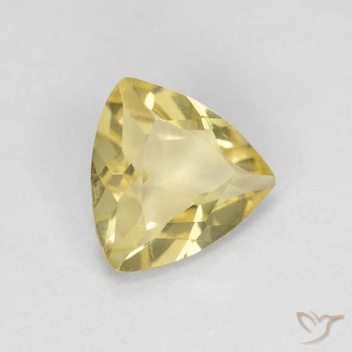 0.88 ct Yellow Beryl Stone, Natural Beryl in Trillion Facet Shape for Sale