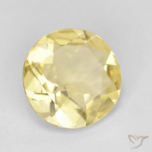 1.58 ct Yellow Beryl Stone, Natural Beryl in Round Facet Shape for Sale