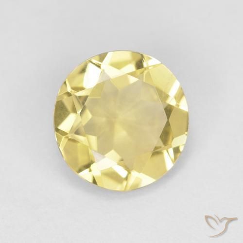 1.04 ct Yellow Beryl Stone, Natural Beryl in Round Facet Shape for Sale