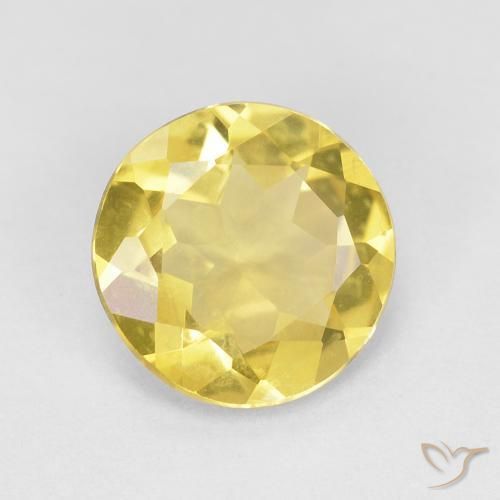 1.47 ct Yellow Beryl Stone, Natural Beryl in Round Facet Shape for Sale