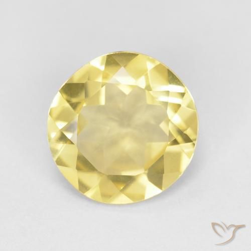 1.5 ct Yellow Beryl, 7.9 mm Round Cut From Madagascar, Photo A