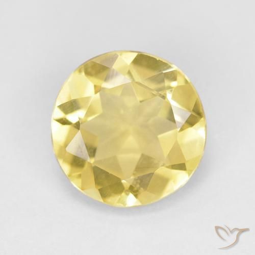 1.55ct Natural Light Earthy Yellow Beryl, Round, VVS