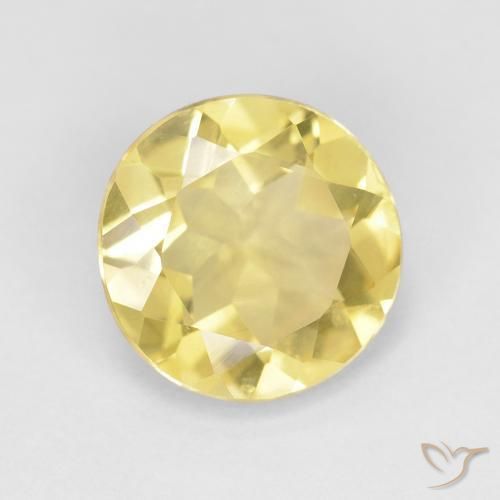 1.55 ct Yellow Beryl Stone, Natural Beryl in Round Facet Shape for Sale