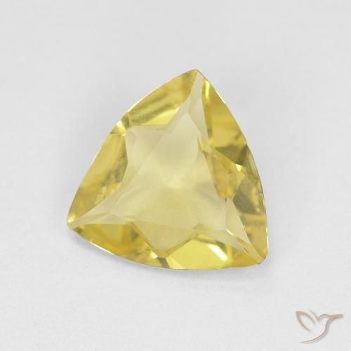 0.89 ct Yellow Beryl Stone, Natural Beryl in Trillion Facet Shape for Sale