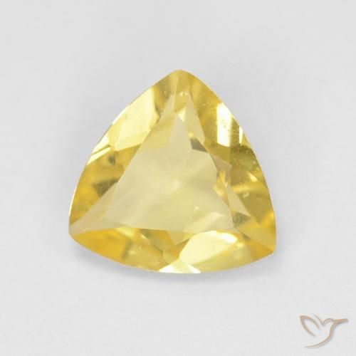 0.94 ct Yellow Beryl Stone, Natural Beryl in Trillion Facet Shape for Sale