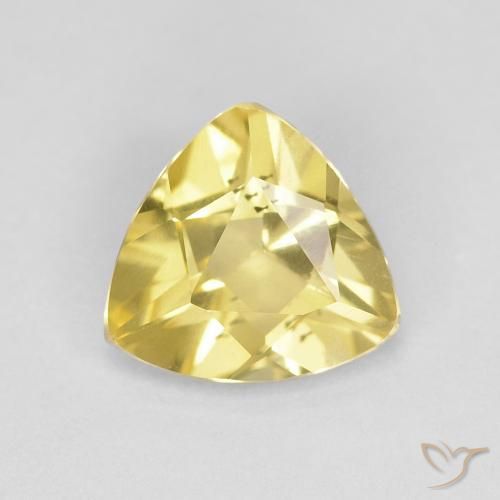 0.83 ct Yellow Beryl Stone, Natural Beryl in Trillion Facet Shape for Sale