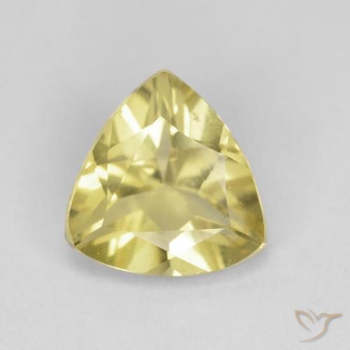 1.26ct Natural Light Yellow Beryl, Trillion, VVS-VS