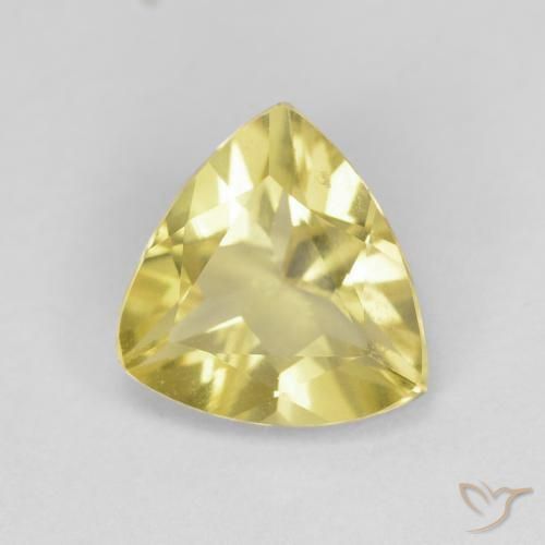 1.26 ct Yellow Beryl Stone, Natural Beryl in Trillion Facet Shape for Sale
