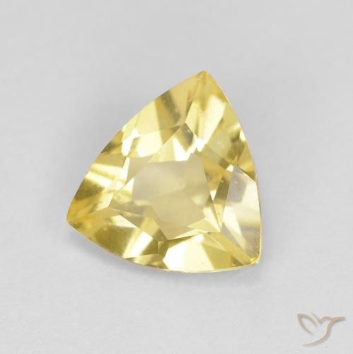 0.76 ct Yellow Beryl Stone, Natural Beryl in Trillion Facet Shape for Sale