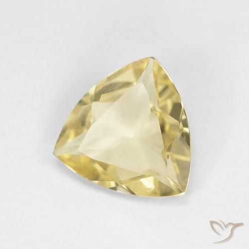 1.30 ct Yellow Beryl Stone, Natural Beryl in Trillion Facet Shape for Sale