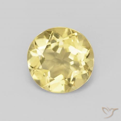 1.71ct Natural Light Earthy Yellow Beryl, Round, VVS