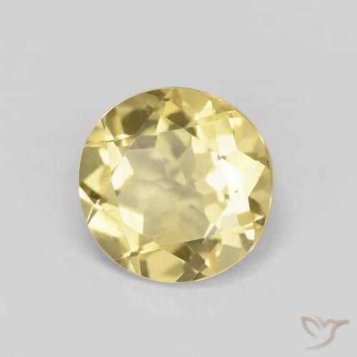 1.71 ct Yellow Beryl Stone, Natural Beryl in Round Facet Shape for Sale