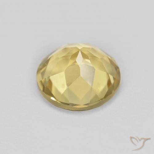 Beryl Gemstone in 8 mm (calibrated) Size for Sale, Beryl Stone in Light Earthy Yellow Color