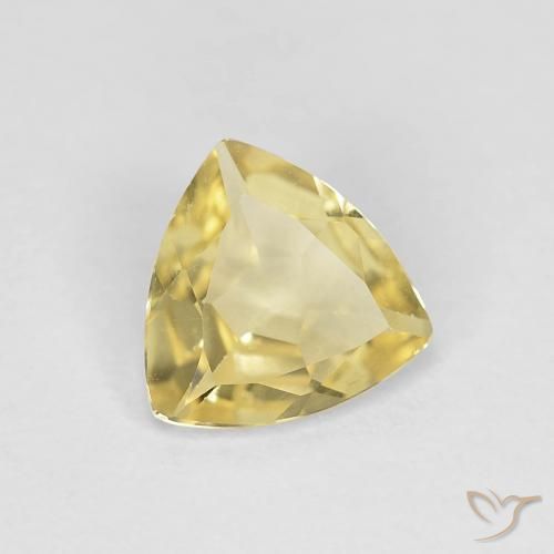0.80 ct Yellow Beryl Stone, Natural Beryl in Trillion Facet Shape for Sale