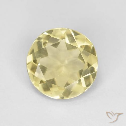 1.45ct Natural Very Light Dijon Yellow Beryl, Round, VVS