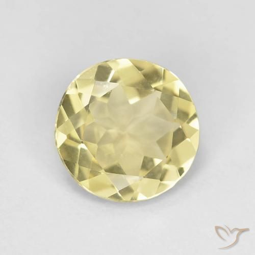 1.45 ct Yellow Beryl Stone, Natural Beryl in Round Facet Shape for Sale