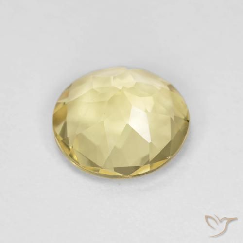 Beryl Gemstone in 8 mm (calibrated) Size for Sale, Beryl Stone in Very Light Dijon Yellow Color