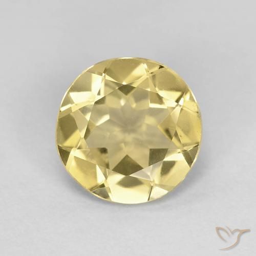 1.60ct Natural Light Gold Beryl, Round, VVS