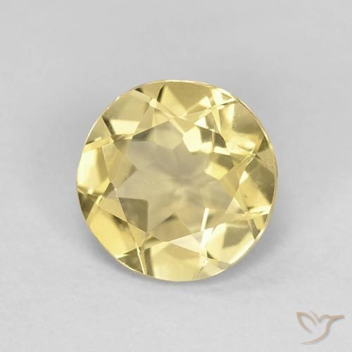 1.60 ct Yellow Beryl Stone, Natural Beryl in Round Facet Shape for Sale