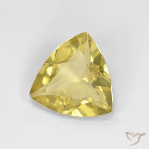 1.21 ct Yellow Beryl Stone, Natural Beryl in Trillion Facet Shape for Sale