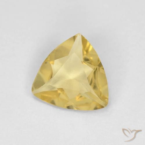 0.65 ct Yellow Beryl Stone, Natural Beryl in Trillion Facet Shape for Sale