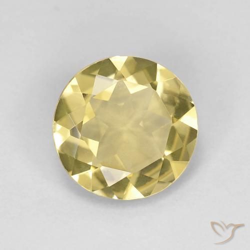 1.53 ct Yellow Beryl Stone, Natural Beryl in Round Facet Shape for Sale