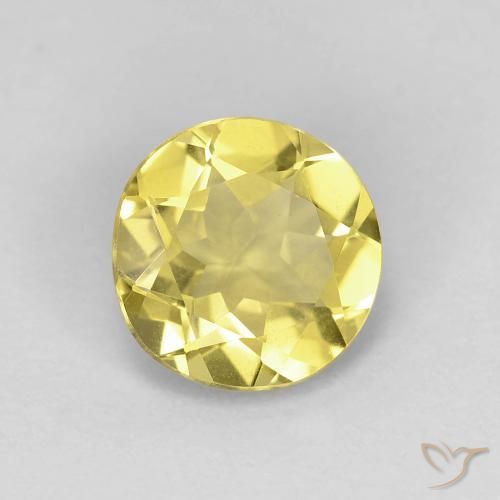 1.34 ct Yellow Beryl Stone, Natural Beryl in Round Facet Shape for Sale