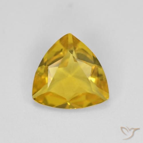 1.13ct Natural Medium Yellow Beryl, Trillion, VVS