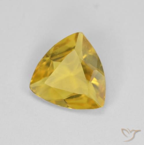 1.13 ct Yellow Beryl Stone, Natural Beryl in Trillion Facet Shape for Sale
