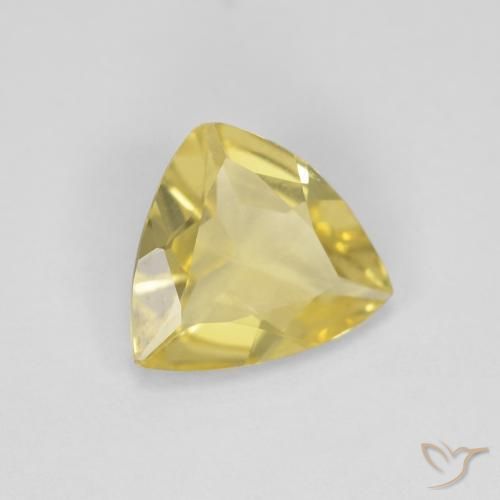 0.98 ct Yellow Beryl Stone, Natural Beryl in Trillion Facet Shape for Sale