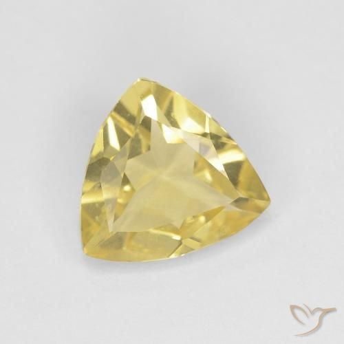 1.27 ct Yellow Beryl Stone, Natural Beryl in Trillion Facet Shape for Sale