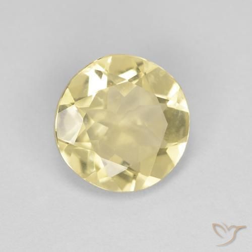 1.63 ct Yellow Beryl Stone, Natural Beryl in Round Facet Shape for Sale