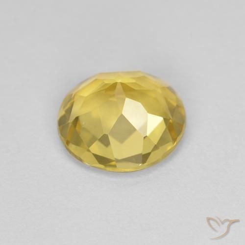 Beryl Gemstone in 8 mm (calibrated) Size for Sale, Beryl Stone in Tuscany Yellow Color
