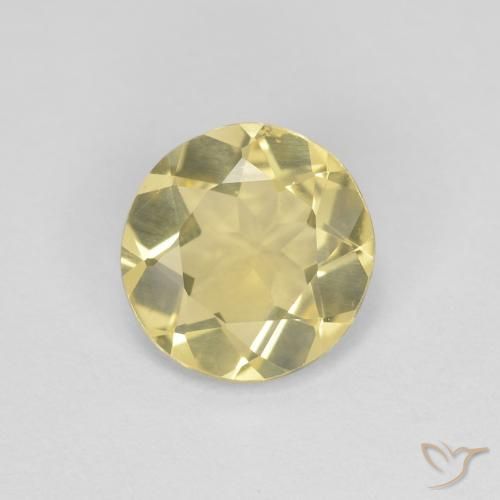 1.09ct Natural Medium Light-Yellow Beryl, Round, VVS