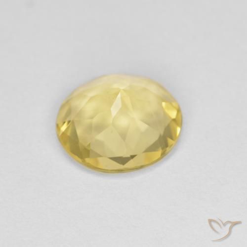 Beryl Gemstone in 7.5 mm (calibrated) Size for Sale, Beryl Stone in Medium Light-Yellow Color