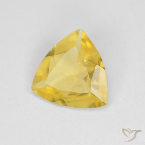 1.00 ct Yellow Beryl Stone, Natural Beryl in Trillion Facet Shape for Sale