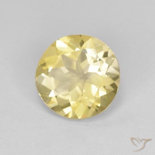 1.55 ct Yellow Beryl Stone, Natural Beryl in Round Facet Shape for Sale