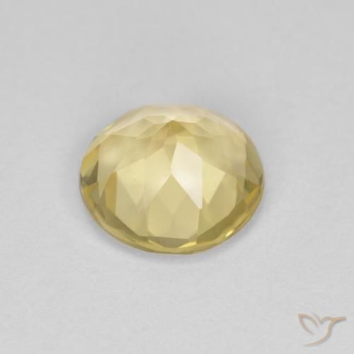 Beryl Gemstone in 8 mm (calibrated) Size for Sale, Beryl Stone in Light Golden-Yellow Color