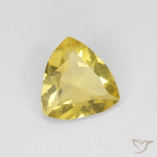 1.17 ct Yellow Beryl Stone, Natural Beryl in Trillion Facet Shape for Sale