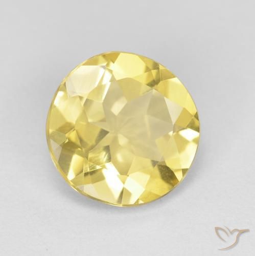 1.94 ct Yellow Beryl Stone, Natural Beryl in Round Facet Shape for Sale