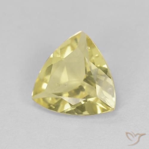 1.24 ct Yellow Beryl Stone, Natural Beryl in Trillion Facet Shape for Sale