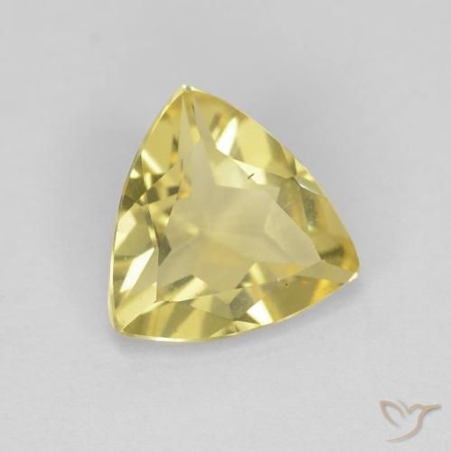 1.19 ct Yellow Beryl Stone, Natural Beryl in Trillion Facet Shape for Sale