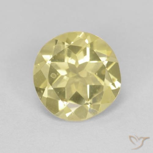1.60ct Natural Light Earthy Yellow Beryl, Round, VVS-VS