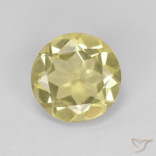 1.62ct Natural Light Earthy Yellow Beryl, Round, VVS-VS