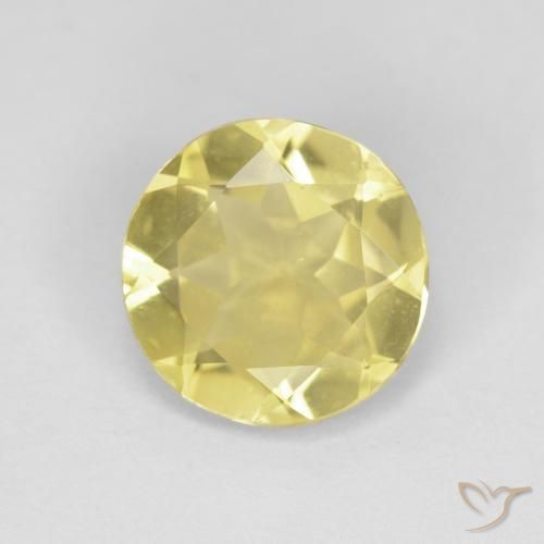 1.45 ct Yellow Beryl Stone, Natural Beryl in Round Facet Shape for Sale